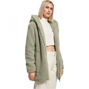 Urban classics Veste Zipp&eacute;e &agrave; Capuche Sherpa pour Femme, Coupe Normale Mi-Longue, Manches Longues, 100% Polyester, Softsalvia, Taille XXL