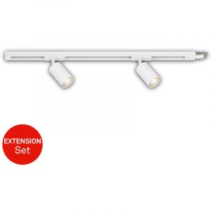 BRILONER - Système de rail Rail, set d'extension, 2x GU10 spots orientables, extensible, système de rail d'éclairage plafond, rail de spot, plafonnier, plafonnier, spotlight, 0,75 m, blanc