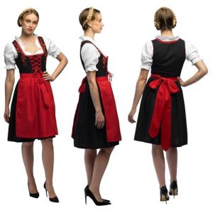 Boland Costume Bavarois, set de costume avec Dirndl, blouse et tablier, costumes de carnaval pour dames pour le carnaval et la fête de la bière