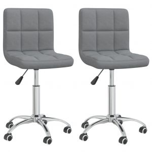 Image de VidaXL Chaises Pivotantes De Salle ¿¿ Manger 2 Pcs Gris Clair Tissu