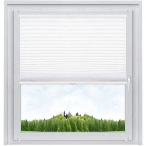 WOLTU Store plissé, sans perçage pour fenêtre ou Porte, 65x100cm, Blanc
