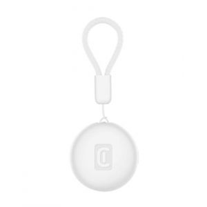 Cellularline Tracy TAG - Trouvez des Objets compatibles avec Apple iOS Find Me - Compatible avec Les Accessoires Airtag - Batterie rempla&ccedil;able (dur&eacute;e de 1 an) - R&eacute;sistant &agrave; l'eau - Blanc
