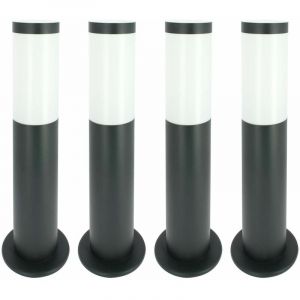 Arum Lighting Lot de 4 Bornes Valente ext&eacute;rieur Gris E27 Noir Terrasse Jardin All&eacute;e Cour Chemin IP44