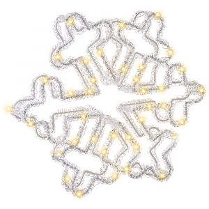 Beliani Décoration extérieure LED SILVERAN Flocon de neige 28 cm Blanc