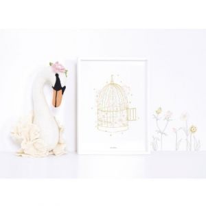 Lilipinso Stickers vintage couronne de fleurs et cygne