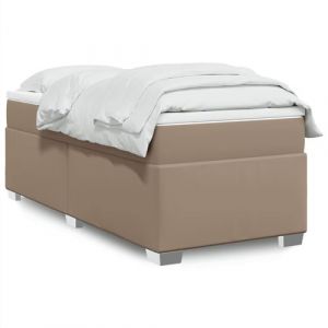VidaXL Sommier &agrave; lattes de lit avec matelas Cappuccino 80x200 cm, lit, lit &agrave; plate-forme, lit &agrave; panneaux, meuble de chambre &agrave; coucher, canap&eacute;-lit