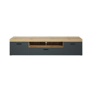 Calicosy Grand meuble tv 2 portes, 1 abattant et 1 niche L230 cm - tyler