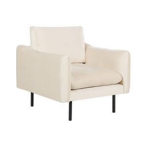 Beliani Fauteuil en velours beige clair
