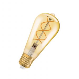 Osram Ampoule led Dimmable édition vintage, remplacement de 28 watts, E27, ST64-Shape, 2000 Kelvin, confort chaud blanc, verre transparent, pack