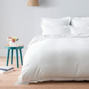 Housse de couette coton blanc 140 x 200 cm