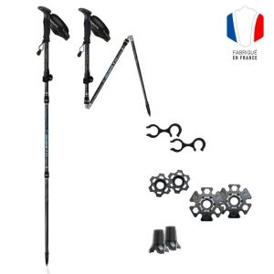 Bâton de randonnée pliable Guidetti Flashlock Emeraude MK2 (x2)