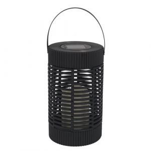 Image de Lanterne solaire led effet bougie, en polypropylène noir avec anse (H23 cm) - - ALTOBUY