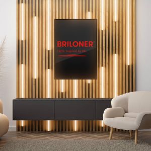 BRILONER - Pimp your Panel LED Strip extension set, blanc chaud, interrupteur à câble, bande de LED, barre de LED, décoration de pièce, accessoires panneaux acoustiques, bande lumineuse, 2,6m
