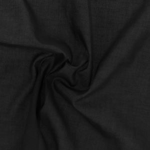 Tissu voile de coton uni vendu au m&egrave;tre(...) - 0 Noir