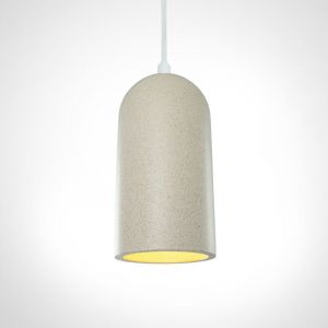 Paco Home - Luminaire à suspension, E27, luminaire pour séjour, salle à manger, cuisine, réglable en hauteur Béton Grès Blanc, Sans ampoules