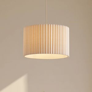 Suspension Lindby Libbie, &Oslash; 45 cm, lin, couleur cr&egrave;me