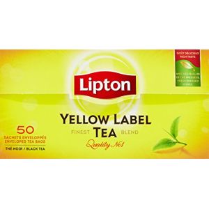 Image de Lipton Thé Noir Yellow Label Tea x50 Sachets 100g - Lot de 5