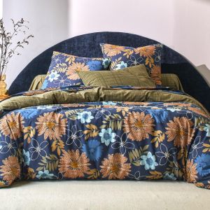 Housse de couette polycoton FLOW BLEU - bleu