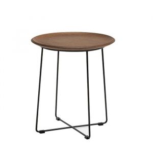 Kartell Table basse AL WOOD (Placage fonc&eacute; - Bois courb&eacute; et acier peint en noir)