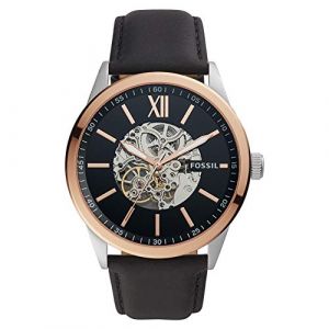 Fossil Flynn -Montre Automatique avec Cuir Noir pour Homme BQ2383