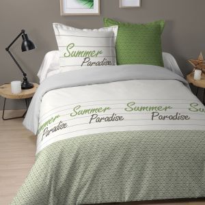 Stof Parure de lit Paradise en coton Housse de couette 260 x 240 cm et 2 Taies d'oreiller 63 x 63 cm