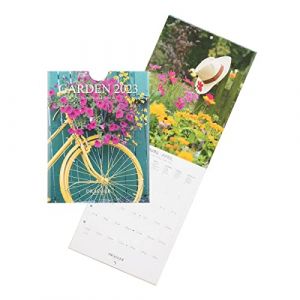DRAEGER PARIS | Petit calendrier mural Jardins 2023 à suspendre 14x18cm |16 mois sept 22 à dec 23 | 7 langues | Calendrier bureau, cuisine, maison mensuel | Papier certifié FSC