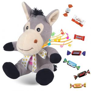 Peluche musicale Ane et son assortiment de 20 chocolats KINDER, CELEBRATIONS, DAIM
