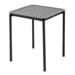 Oviala Table carrée de terrasse (70x70cm) noire