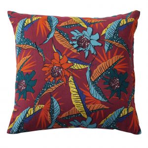 Coussin 40x40 orange terracotta en coton