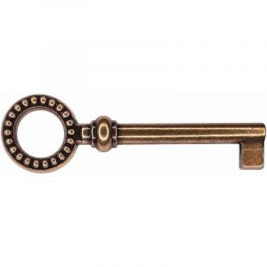 Cyclingcolors Clé de meuble Louis XVI perlée 74mm zamak finition laiton serrure armoire vintage