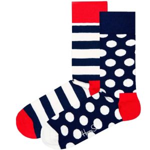 Happy socks Mixte 2-pack Classic Big Dot Chaussettes, Bleu, 36-40 EU