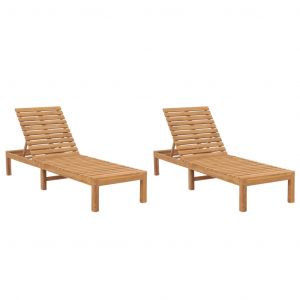 VidaXL Chaises longues 2 pcs Bois de teck solide n/a