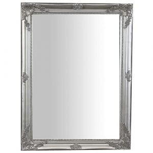 Biscottini International Art Trading Miroir Mural 80 x 60 x 3 cm Made in Italy/Miroir Shabby Chic/Miroir Salle de Bain Couleur Argent Antique/Miroir Mural Vintage