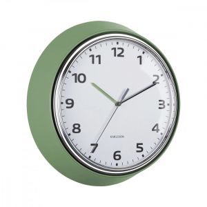 Image de Present time Horloge murale Modern Retro D34cm - Vert -