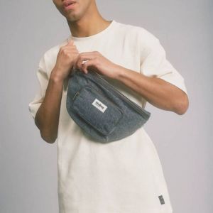 Sac banane XL Sofia 43cm Denim Gris