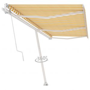 VidaXL Auvent automatique sur pied 600x300 cm Jaune/Blanc