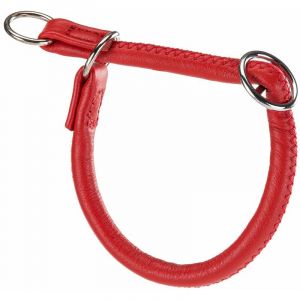 Ferplast VOGUE CS Collier semi-étranglé en cuir pour chiens. Variante 10/35 - Mesures: A: 35 cm - B: Ø 10 mm - Rouge - Rouge