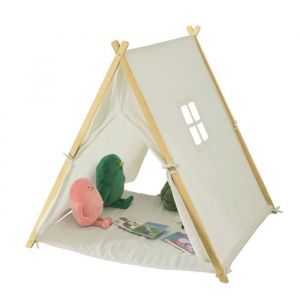 Sobuy Tente tipi enfant pour garçon et fille avec tapis de sol blanc