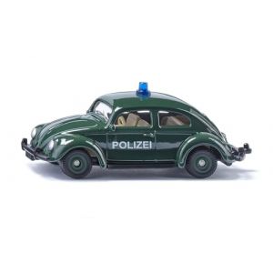 Siku 1560, VW Coccinelle Police, Voiture jouet, Métal/plastique, Vert foncé, Voiture jouet pour enfants, Pneus caoutchoutés, Lampe de toit