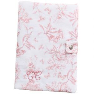 Protège-carnet de Santé - Toile de Jouy Rose