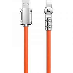 C&acirc;ble coud&eacute; fort pour iPhone USB-A - Lightning 30W 1m 180 rotation orange