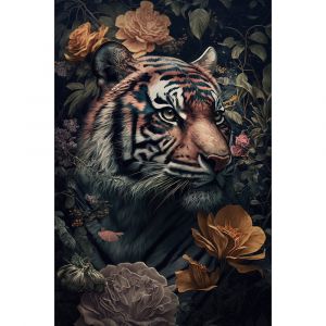 Ceanothe Tableau sur toile tigre dans la jungle 45x65 cm