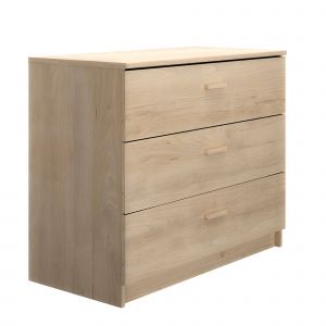 GAMI Commode 3 tiroirs L92 cm Tulle - Ch&ecirc;ne - Calicosy