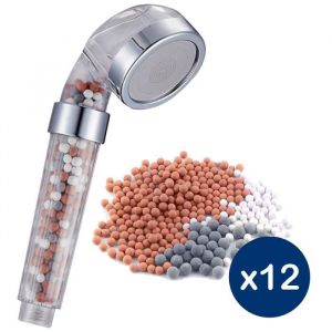 Image de Organize Pommeau Douche Économie d'eau - Haute pression - Filtre à eau anti-chlore - Douchette SPA Shower + 12 recharges Filtres eau