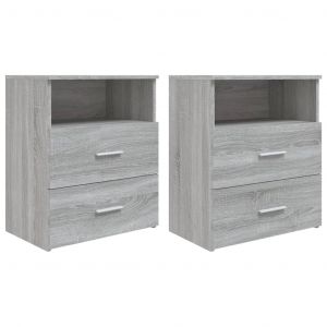 VidaXL Tables de chevet 2 pcs Sonoma gris 50x32x60 cm