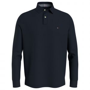 Tommy Hilfiger Polo droit piqué stretch manches longues Bleu