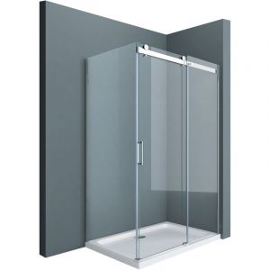 Sogood - Cabine de douche 80x110 paroi de douche avec porte coulissante Ravenna17 80x110x195cm verre esg transparent 8mm avec revetement nano
