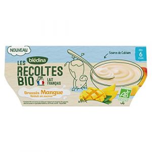 Image de Bl&eacute;dina Les recoltes bio brasses 4x100g mangue d&egrave;s 6 mois