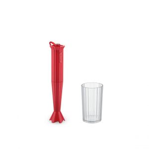 Alessi Mixeur à Main avec Base Plissé Rouge