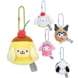 Sanrio Character Food Cosplay Series Plush Toy Keyring Pompompurin - Approx. 65&times;44&times;107mm